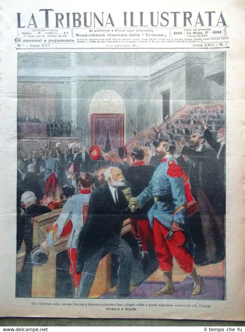 La Tribuna Illustrata 3 Gennaio 1915 WW1 Natale Mortai Lecce …