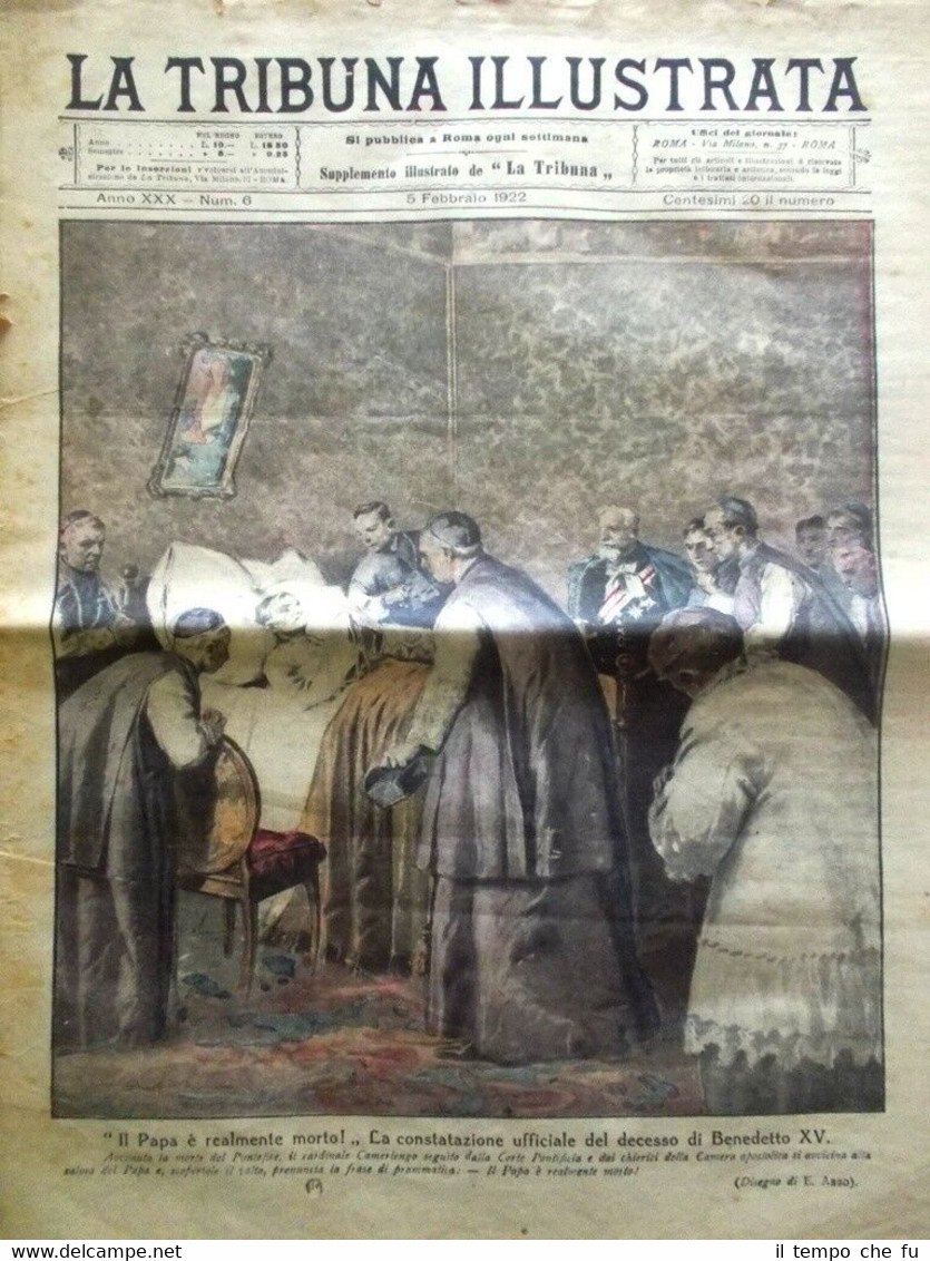 La Tribuna Illustrata 5 Febbraio 1922 Morte Papa Benedetto XV Roma ...