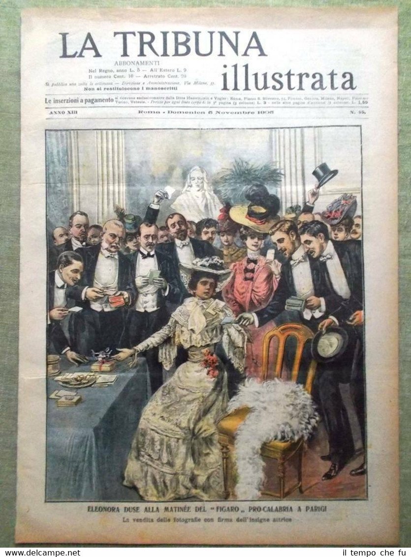 La Tribuna Illustrata 5 Novembre 1905 Eleonora Duse Calabria Sardegna …