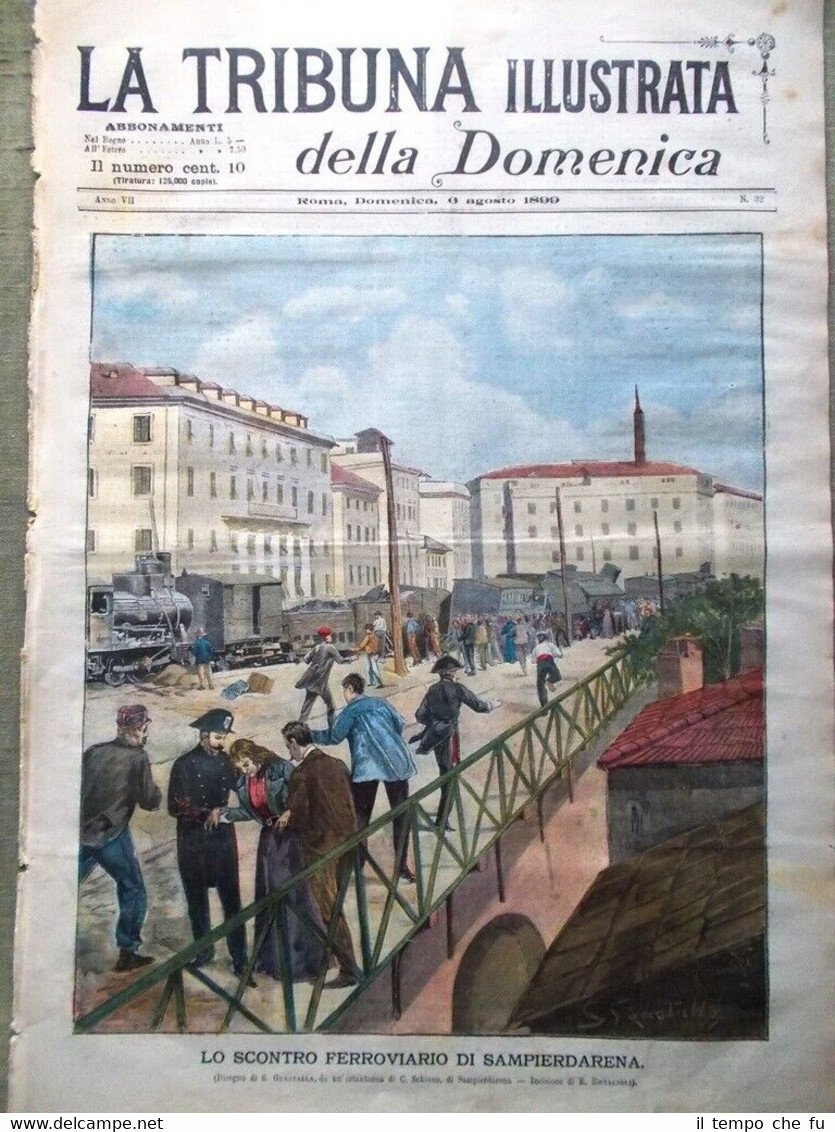 La Tribuna Illustrata 6 Agosto 1899 Padre Gaucher Scontro Sampierdarena …