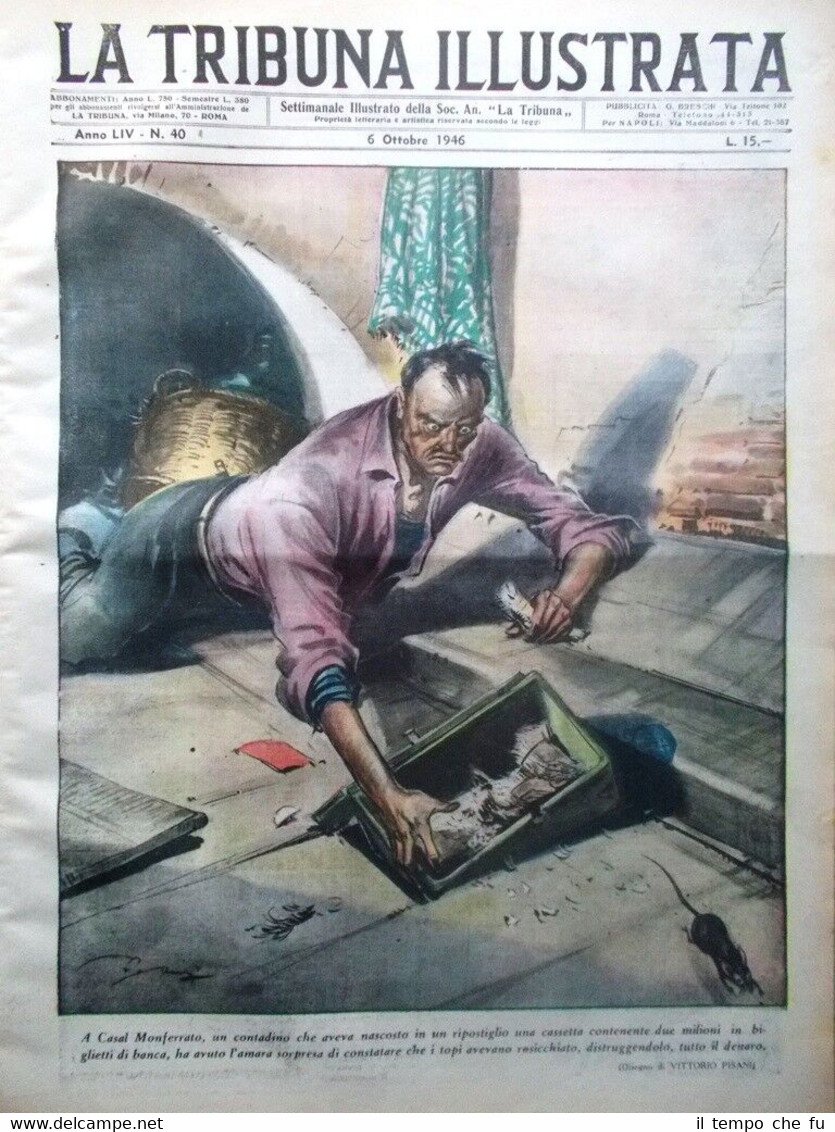 La Tribuna Illustrata 6 Ottobre 1946 Liechtenstein Cinema Transatlantici Casale | Immagine principale