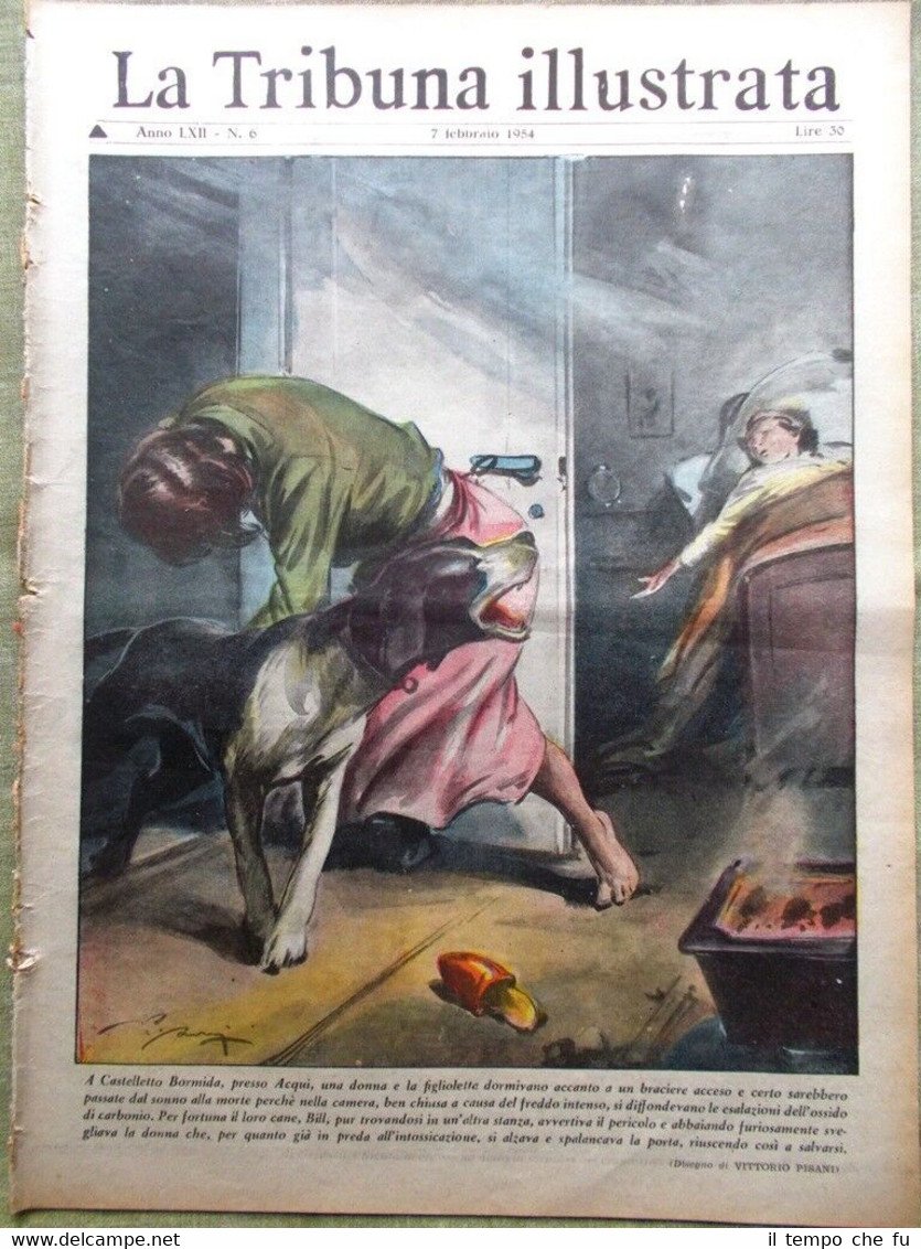 La Tribuna Illustrata 7 Febbraio 1954 Hemingway Radio Vaticano Gibilterra …