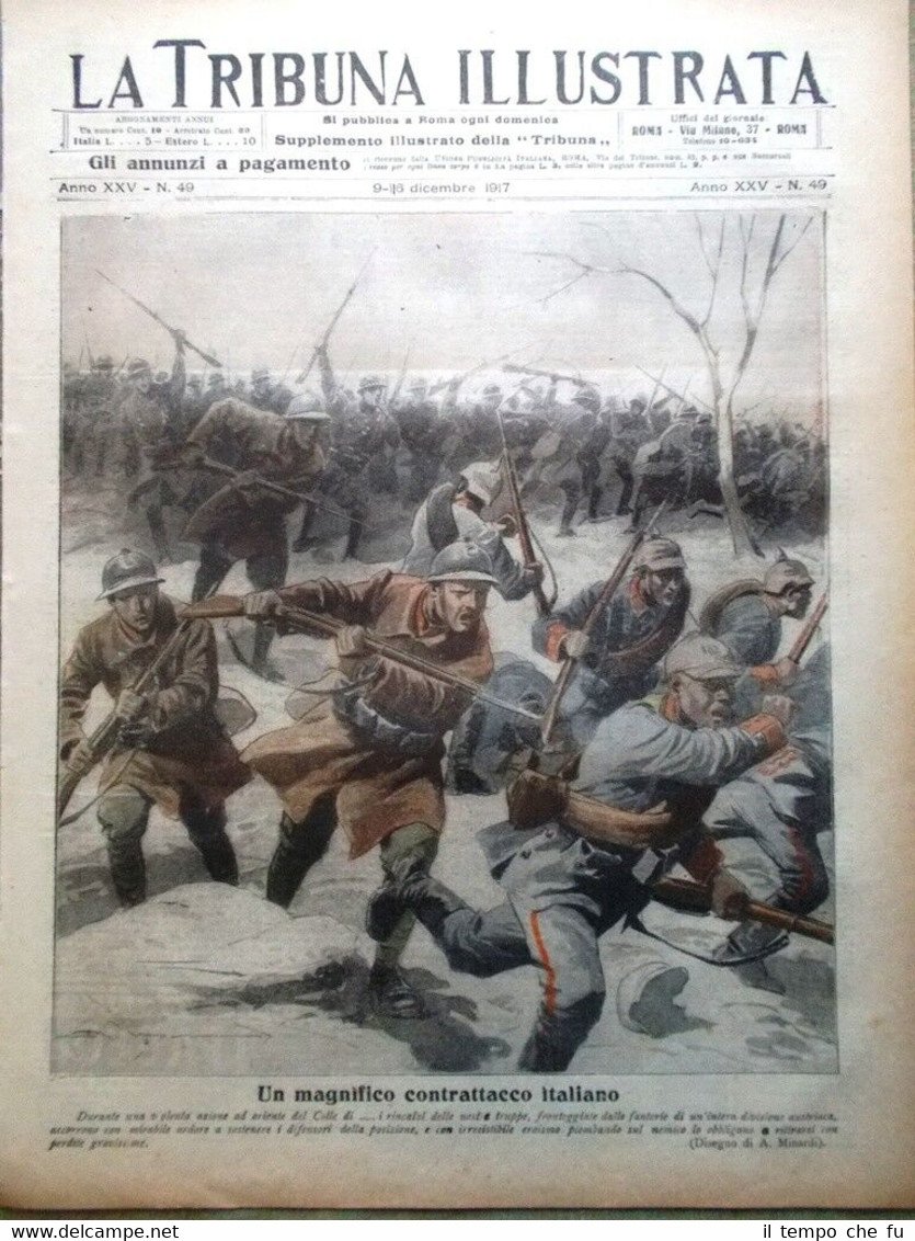 La Tribuna Illustrata 9 Dicembre 1917 WW1 Piccardia Polacchi Franchet …