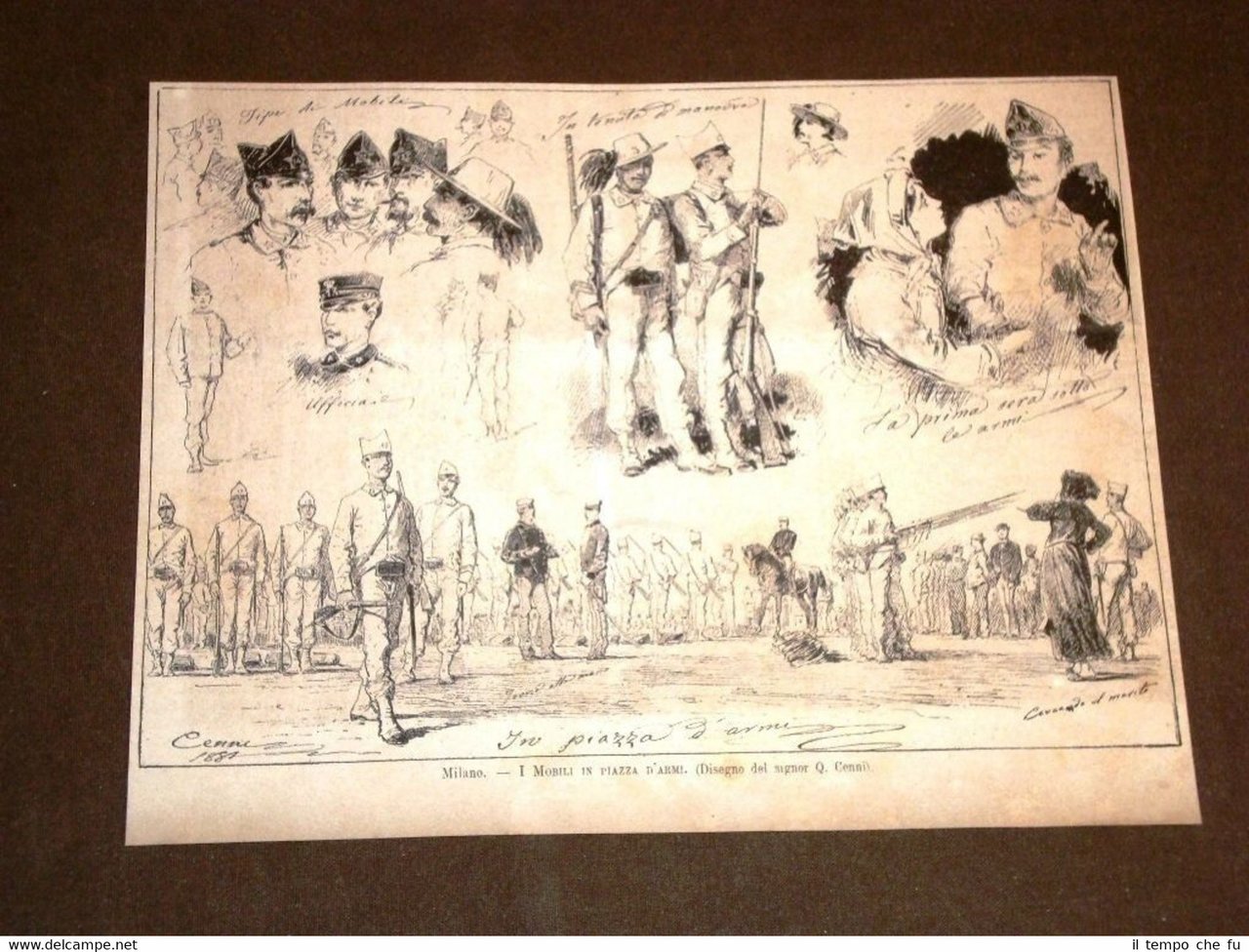 La vita militare nel 1881 I mobili in Piazza d'Armi …