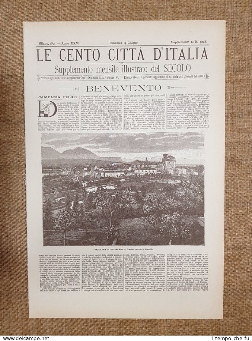 Le Cento Città d'Italia 14 giugno 1891 Benevento e Salerno …