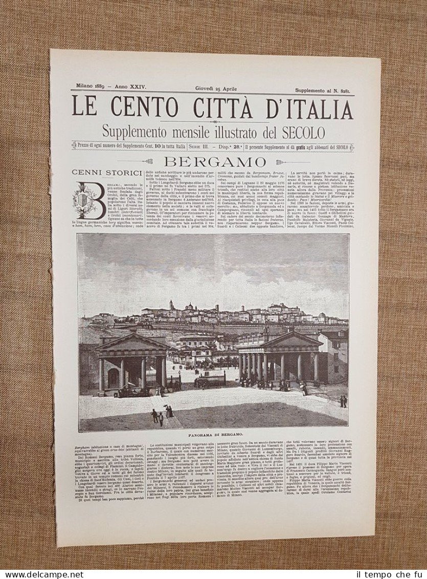 Le Cento Città d'Italia 25 aprile 1889 Bergamo Il Secolo …