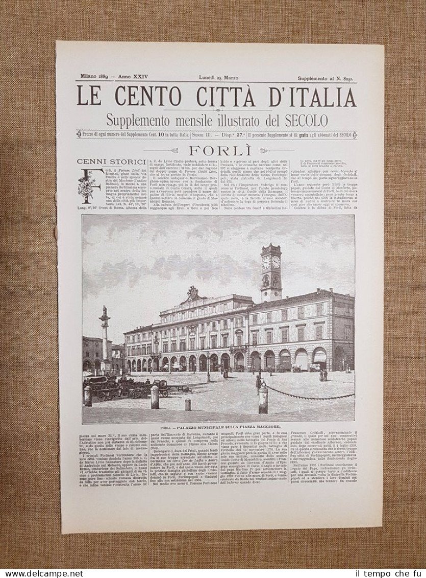 Le Cento Città d'Italia 25 marzo 1889 Forlì Il Secolo …