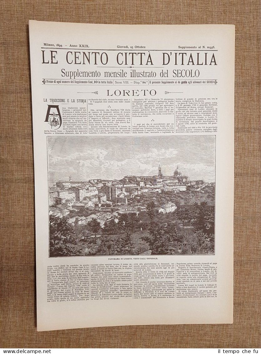 Le Cento Città d'Italia 25 ottobre 1894 Loreto Il Secolo …