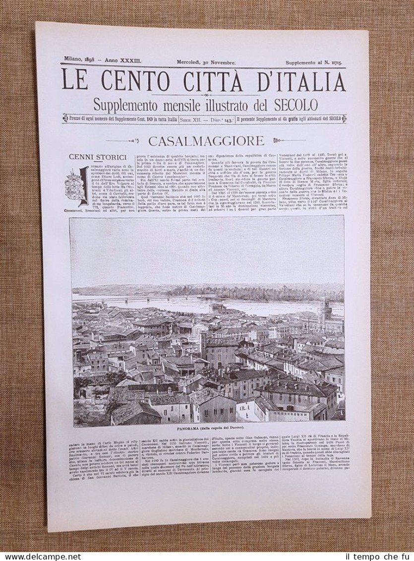 Le Cento Città d'Italia 30 novembre 1898 Casalmaggiore Secolo Sonzogno …