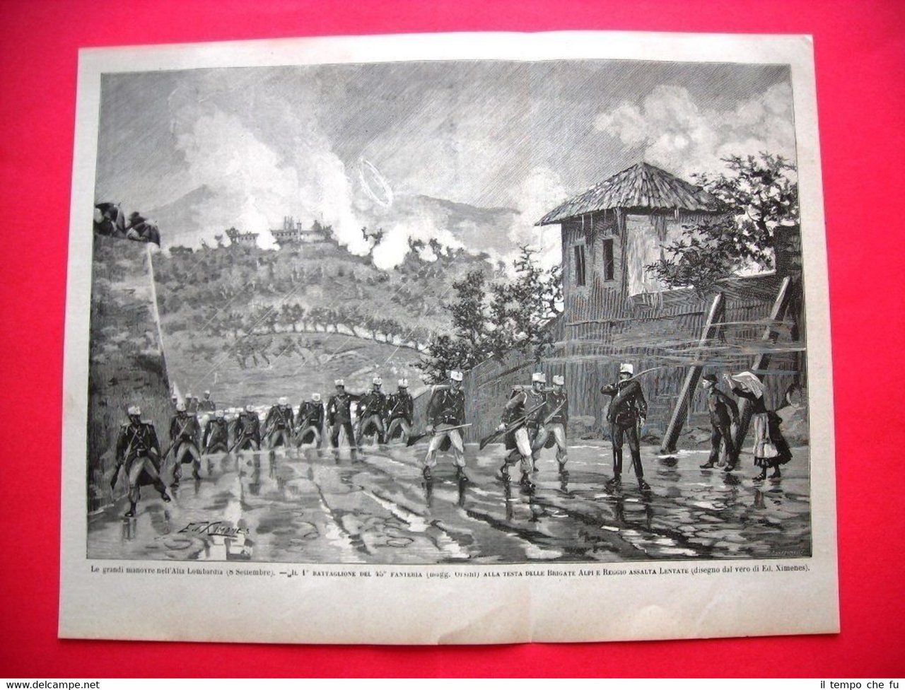 Le grandi manovre nell'Alta Lombardia nel 1885-Il 1° battaglione del …