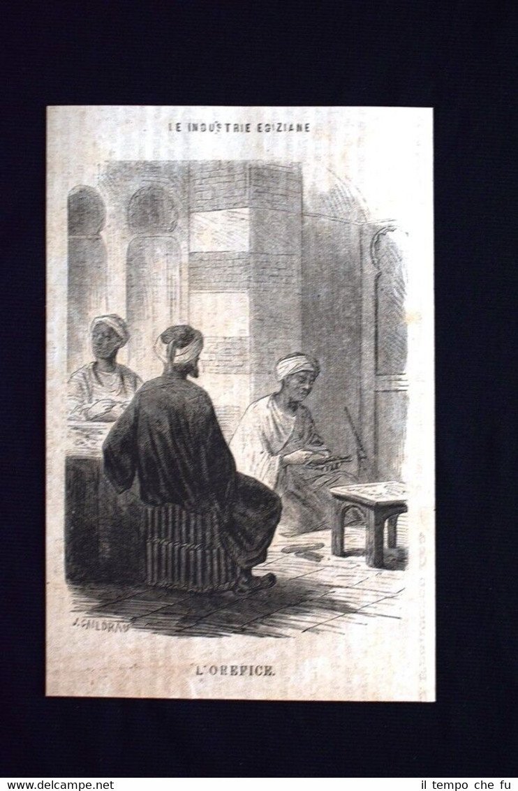 Le industrie egiziane - L'orefice Incisione del 1869