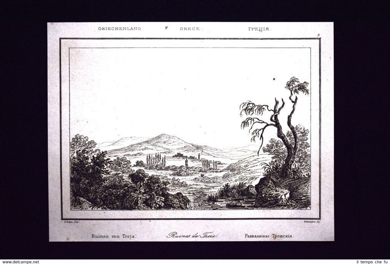 Le rovine della città di Troia, Grecia Incisione del 1850 … | Immagine principale