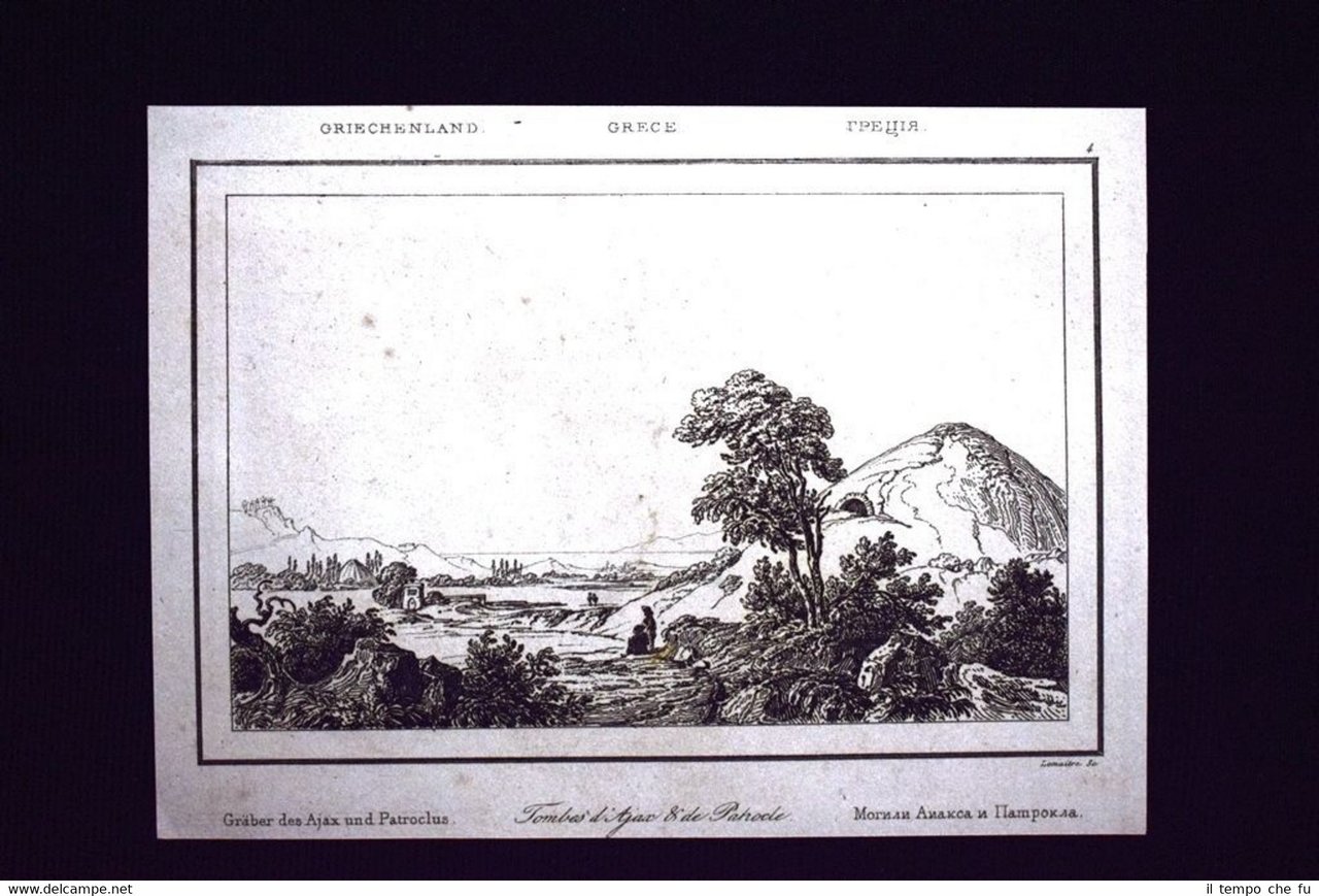 Le tombe di Aiace e Patroclo, Grecia Incisione del 1850 …