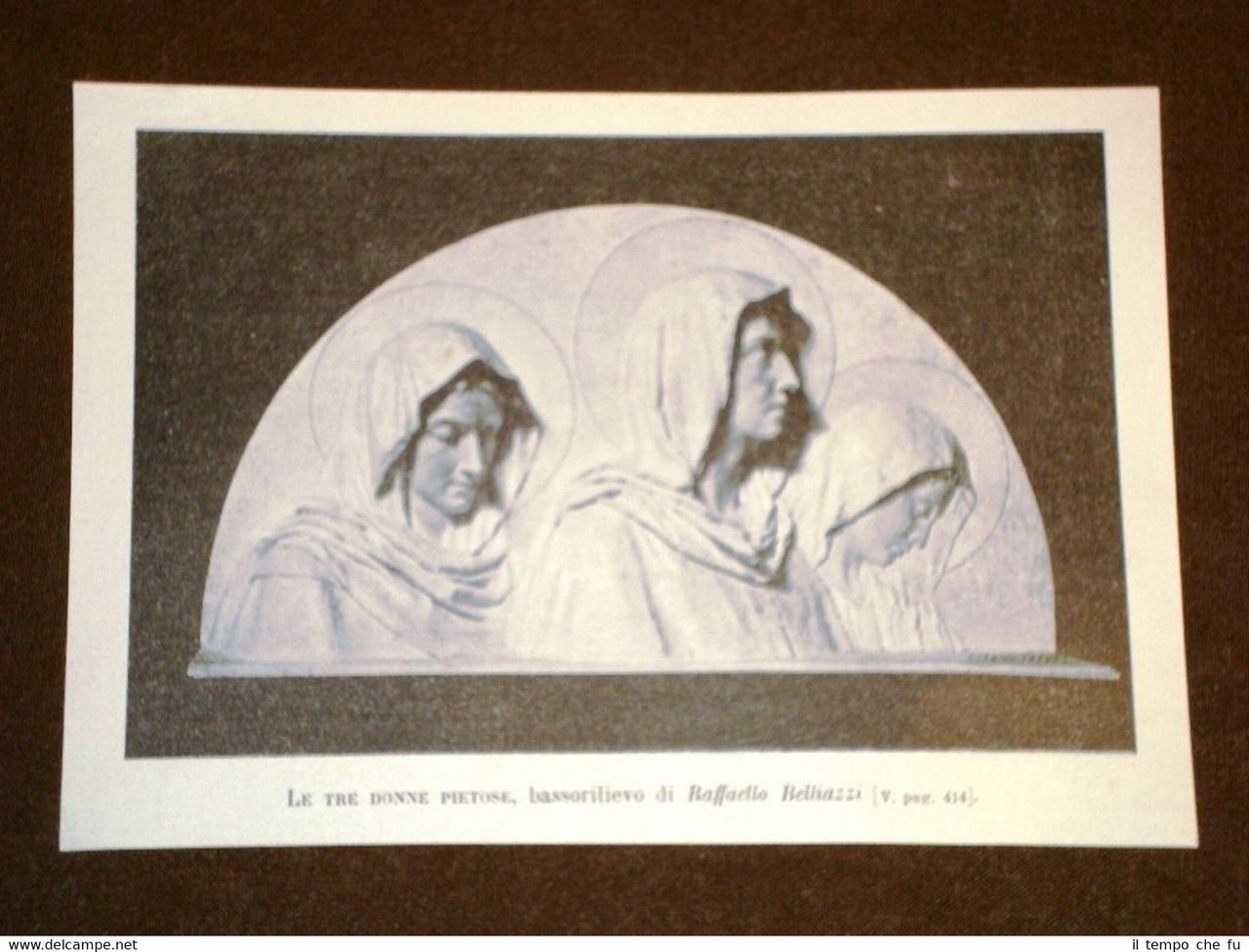 Le tre o 3 donne pietose Bassorilievo di Raffaello Belliazzi