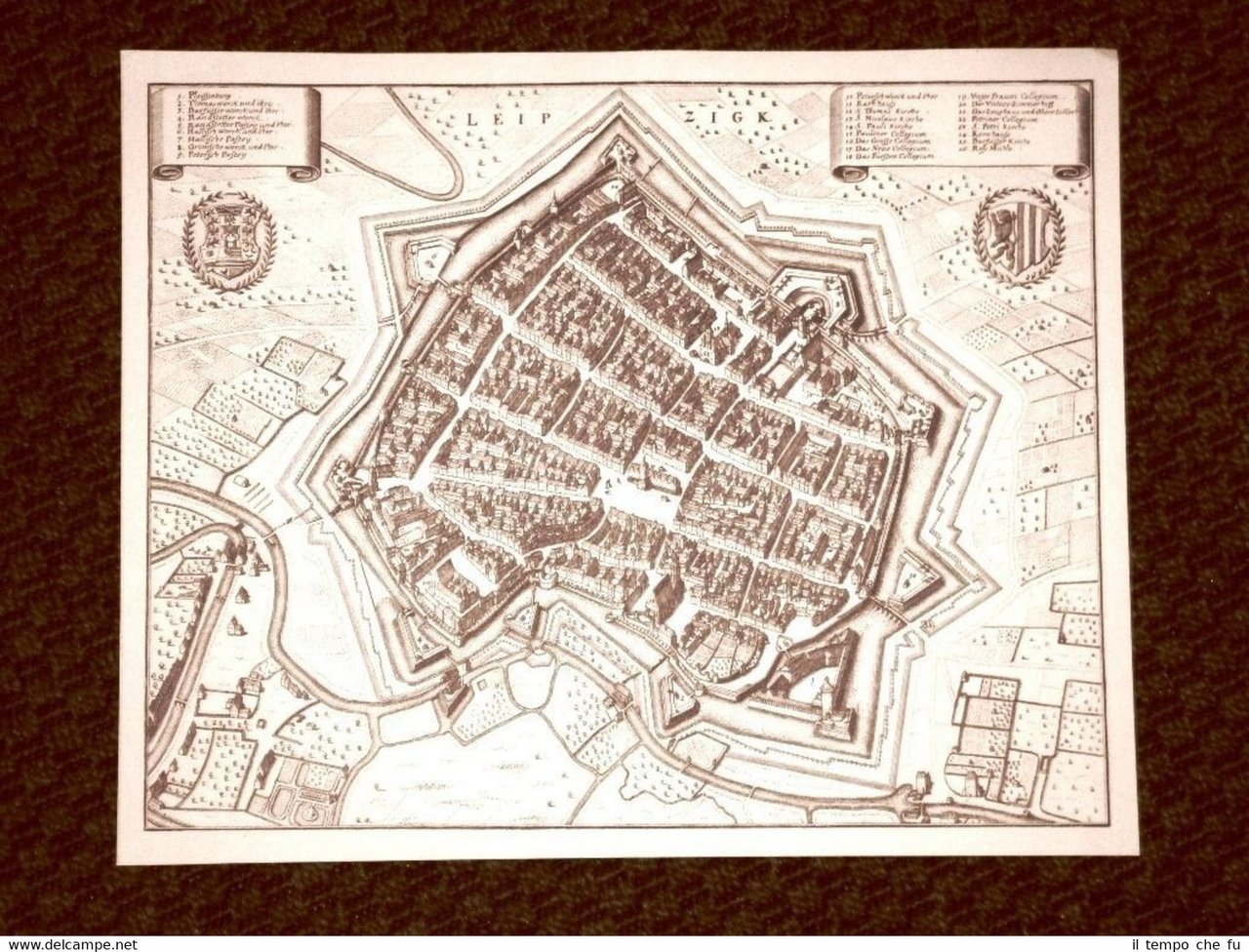 Leipzig - Lipsia Germania Incisione di Merian Matthäus del 1640 …