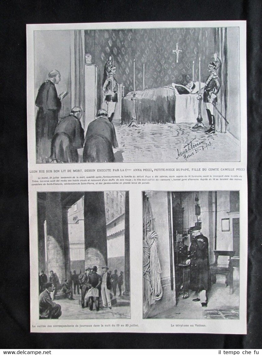 Leone XIII su letto di morte, disegno della contessa Anna …