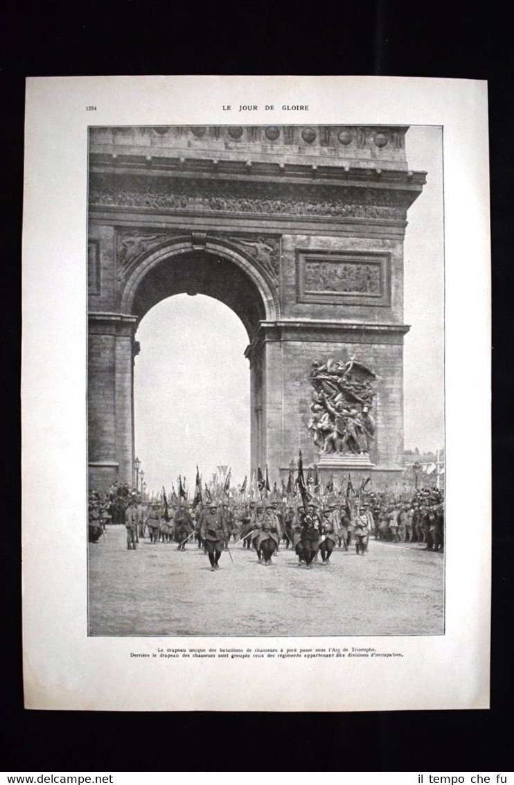 Les bataillons de chasseurs passe sous l'Arc de Triomphe WW1 …