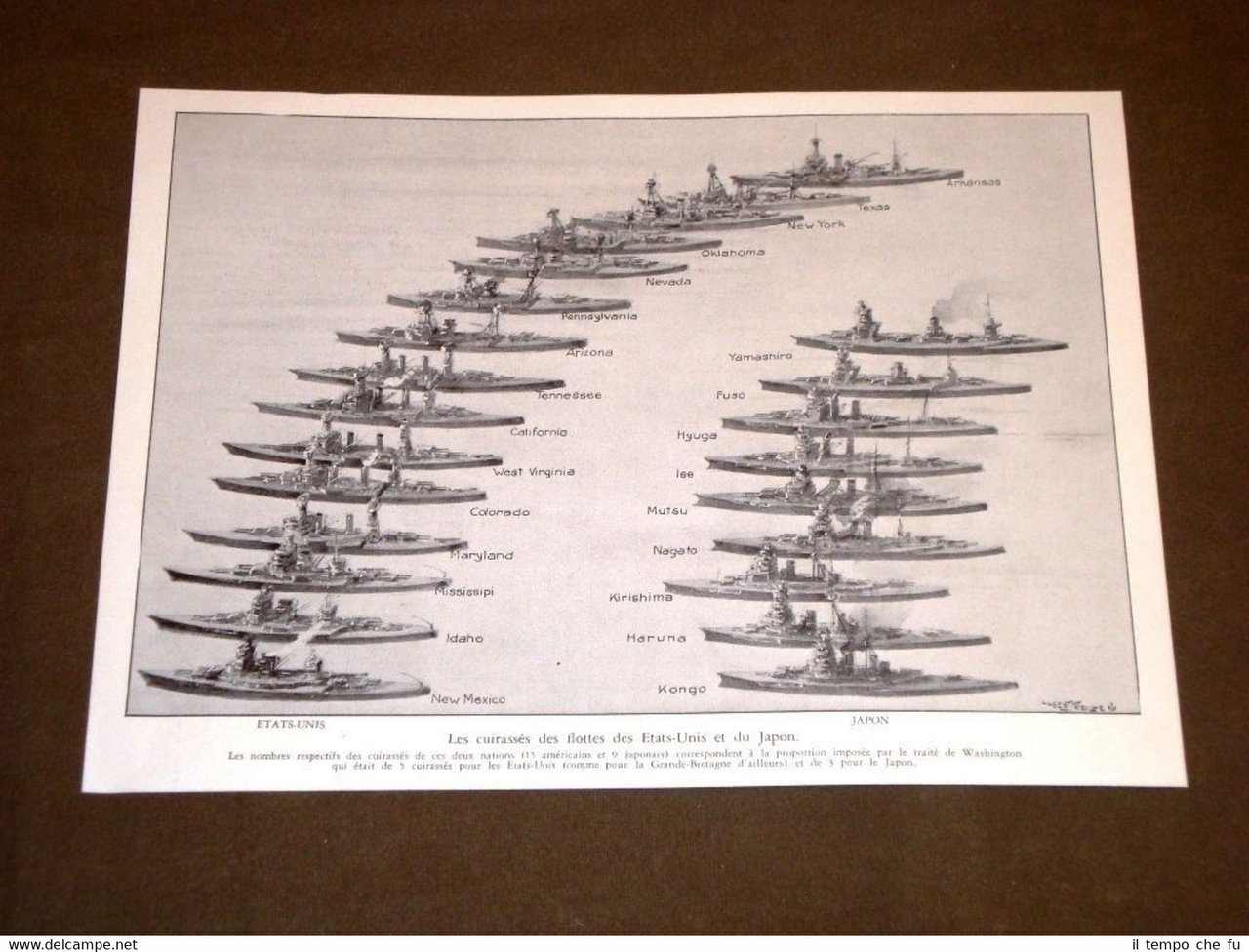 Les cuirassés des flottes des Etats Unis et du Japon …