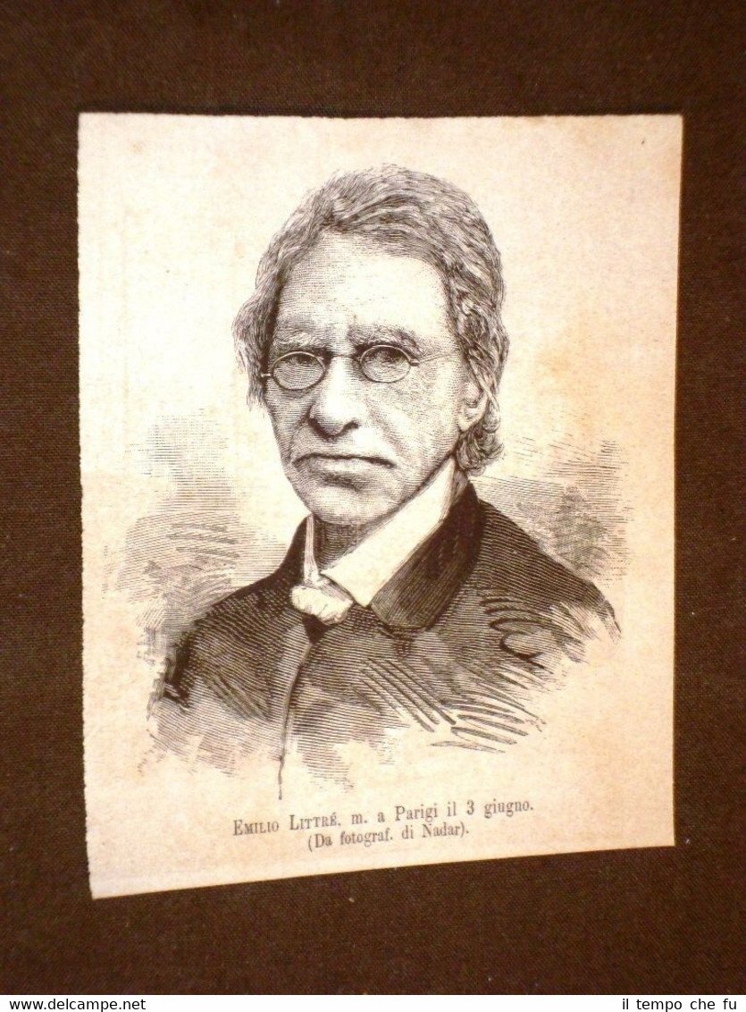 Lessicografo e filosofo Émile Maximilien Paul Littré di Parigi morto …