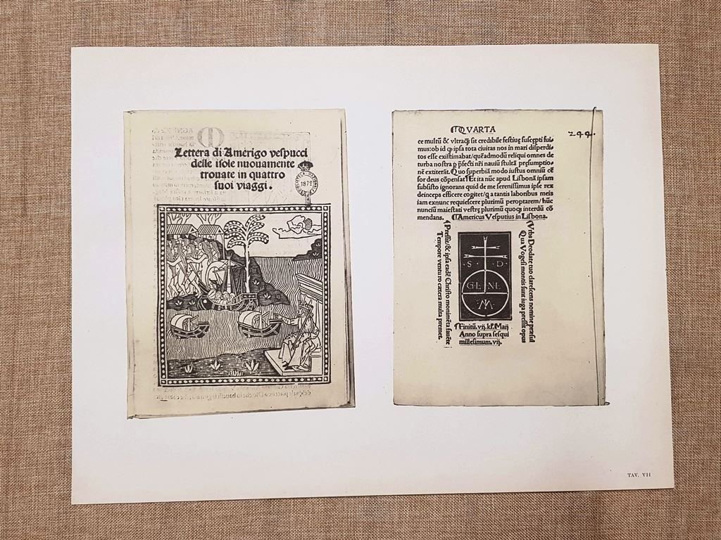 Lettera dalle isole trovate e Cosmographiae yntroductio Tavola del 1950 … | Immagine principale