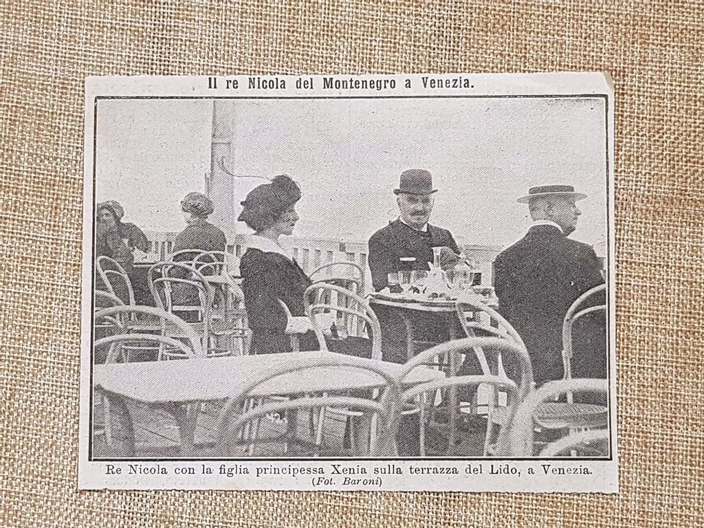 Lido di Venezia nel 1914 Re Nicola del Montenegro con …