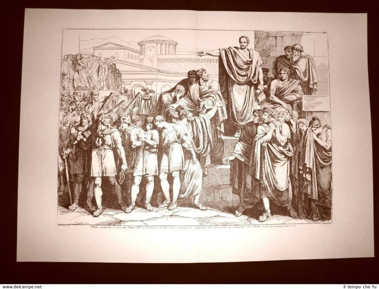 Litografia Bruto condanna a morte suoi figli L'Istoria Romana Bartolomeo … | Immagine principale