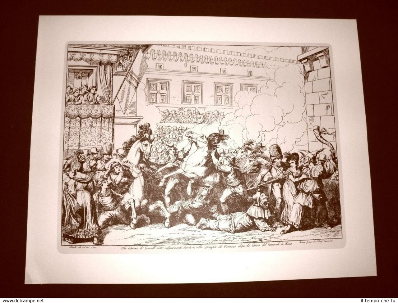 Litografia Cavalli Barberi per Carnevale Costumi Roma e Lazio Bartolomeo …