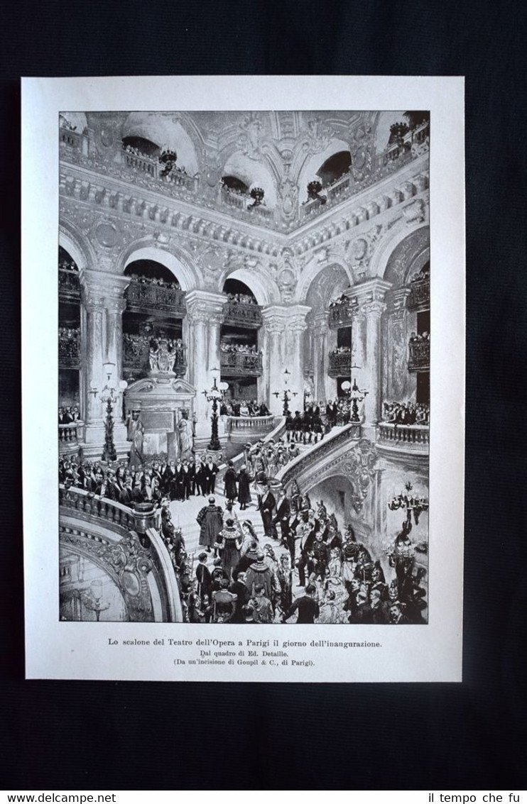 Lo scalone del Teatro dell'Opera a Parigi il giorno dell'inaugurazione