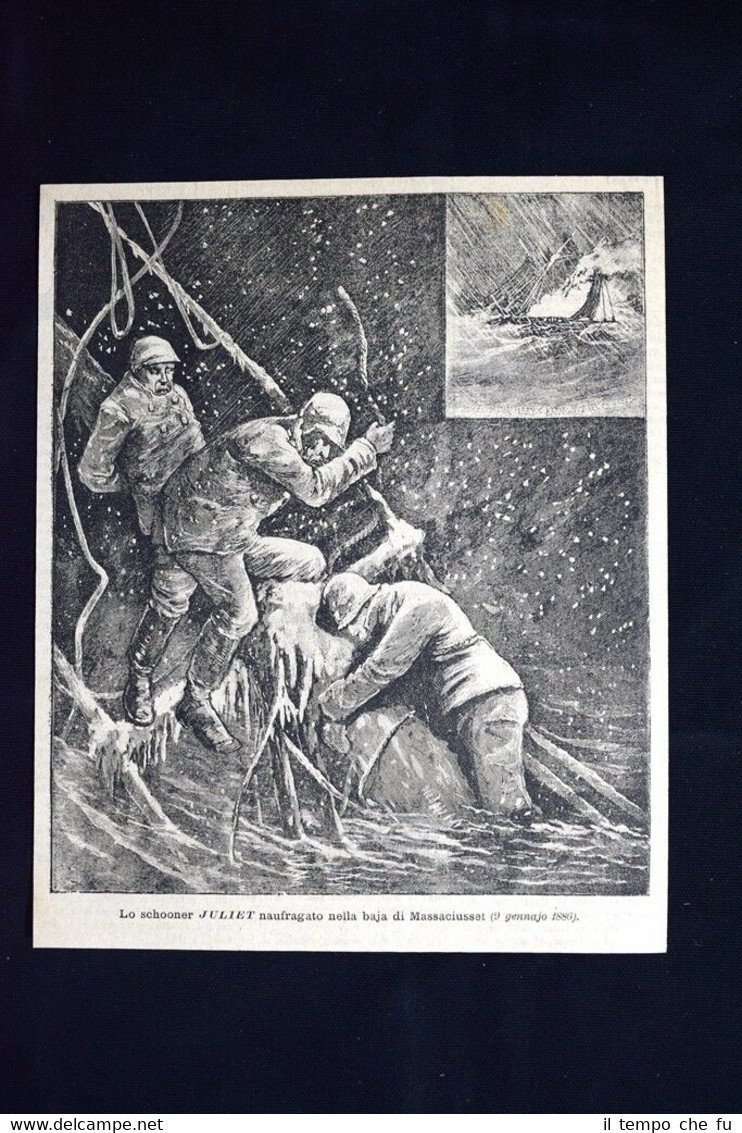 Lo schooner Juliet naufragato nella baia di Massachussetts (9 gennaio …