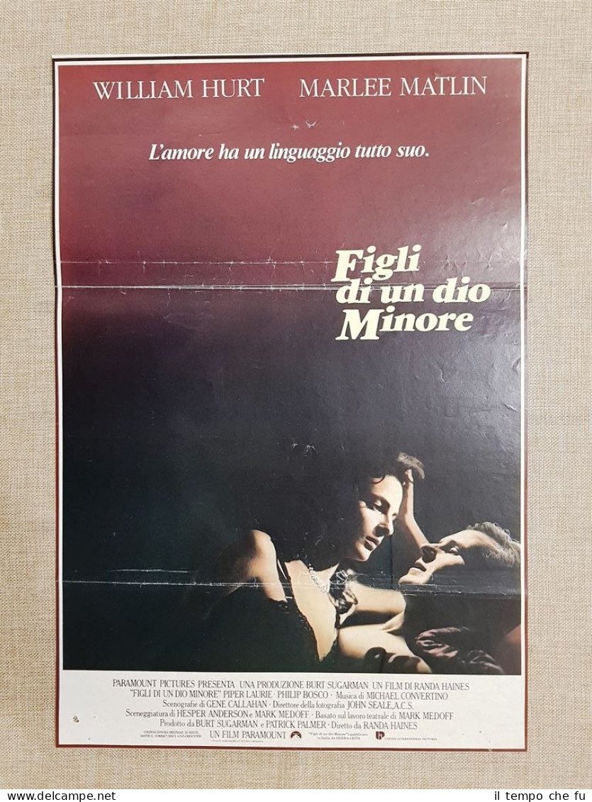 Locandina cinema originale del 1986 Film Figli di un Dio …