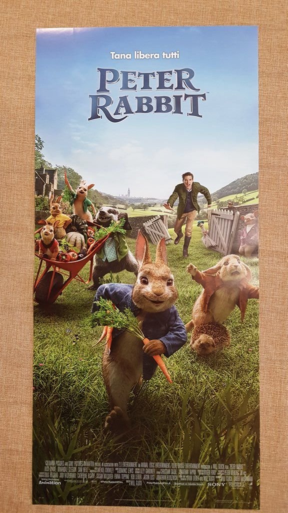 Locandina cinema originale del 2018 Film Peter Rabbit Regia Will …
