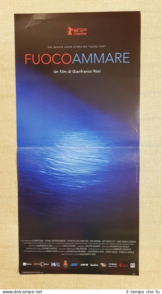 Locandina cinematografica originale 2016 Film Fuocoammare Regia Gianfranco Rosi