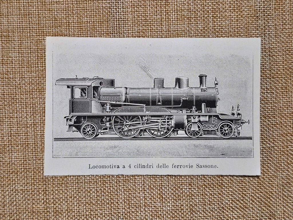 Locomotiva a quattro cilindri ferrovie sassoni 1901 macchina a vapore … | Immagine principale
