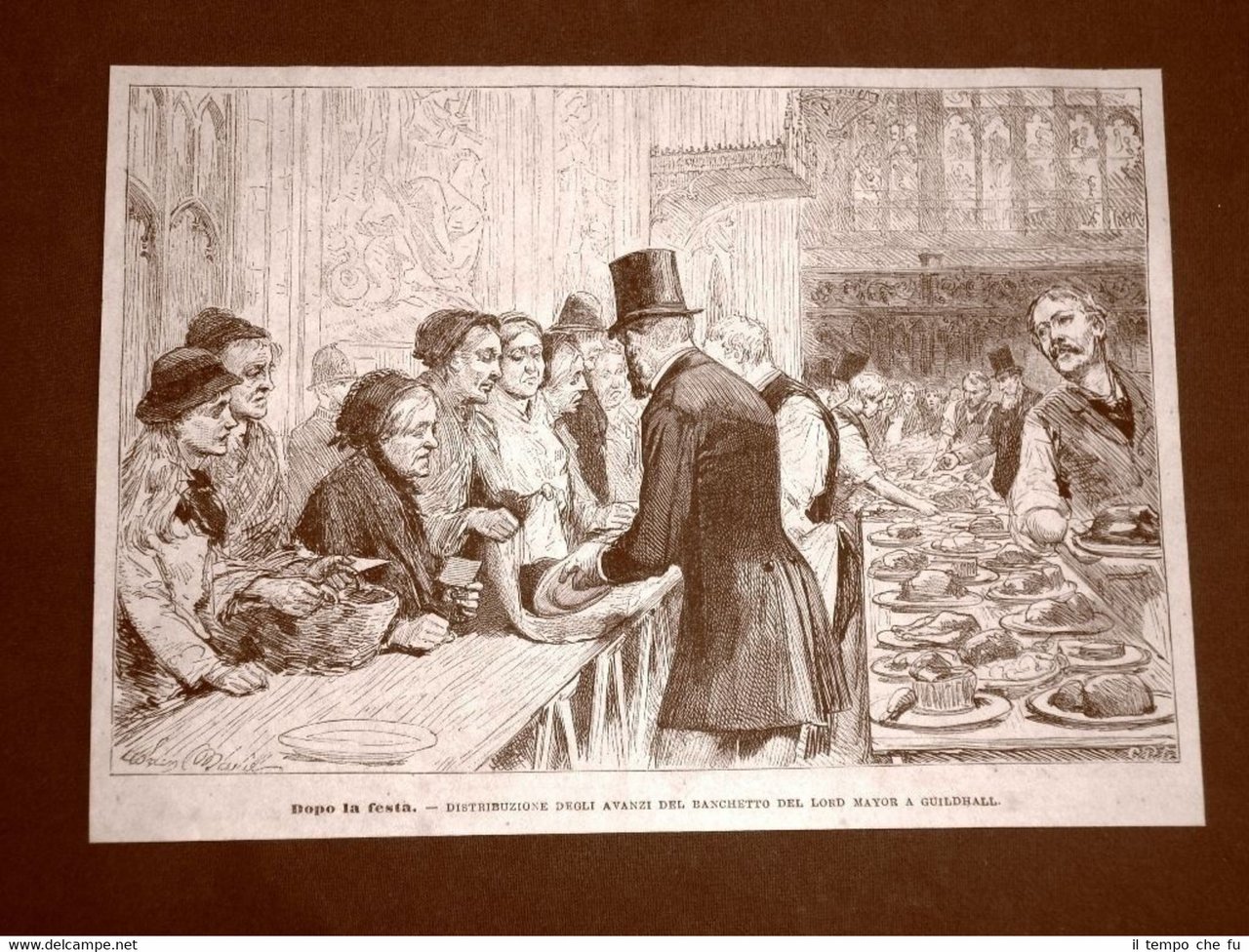 Londra nel 1879 Distribuzione degli avanzi banchetto di Lord Mayor …
