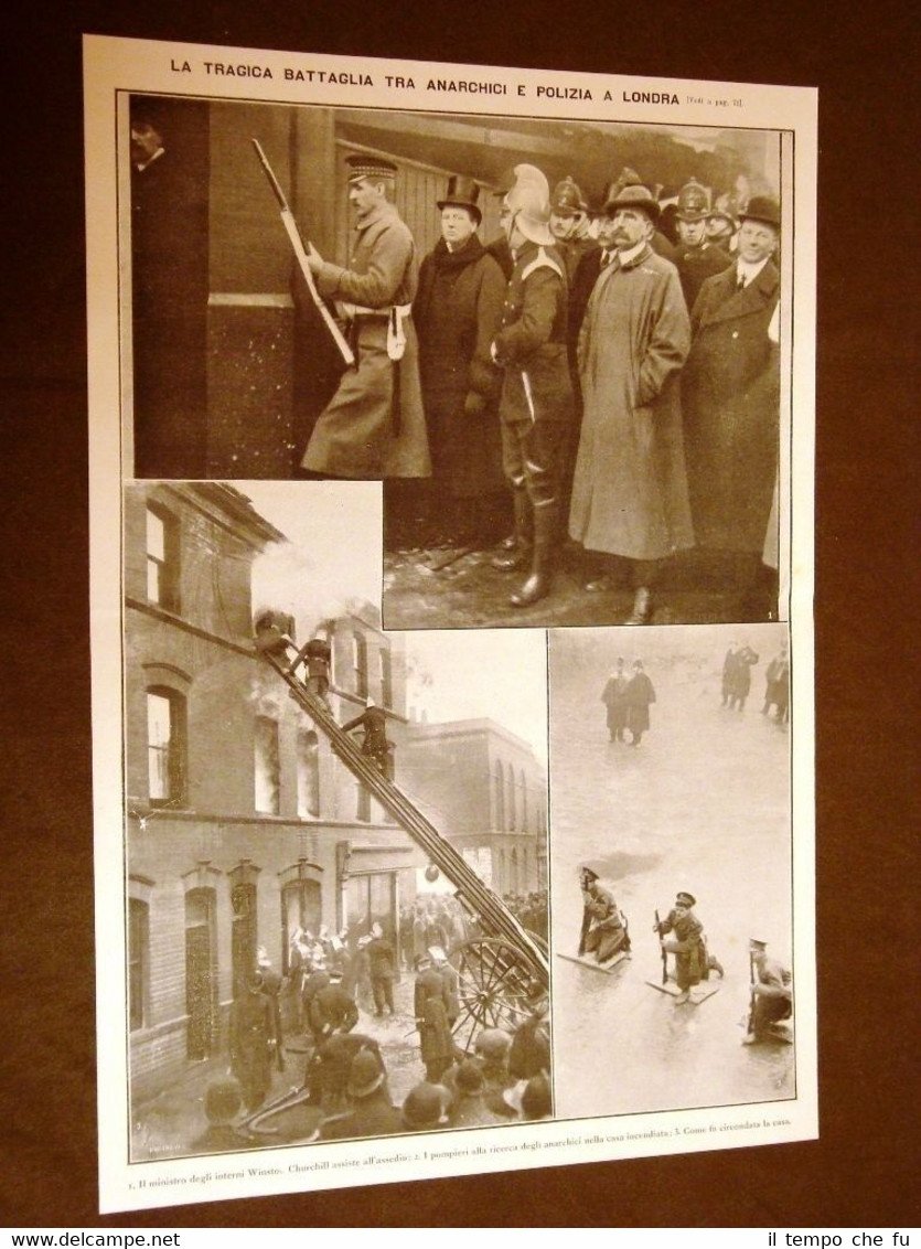Londra nel 1911 Polizia vs Anarchici Pompieri + Luigi Illica … | Immagine principale