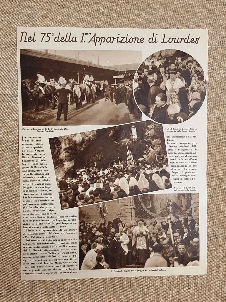 Lourdes nel 1933 Per i 75 anni dell'apparizione della Madonna …