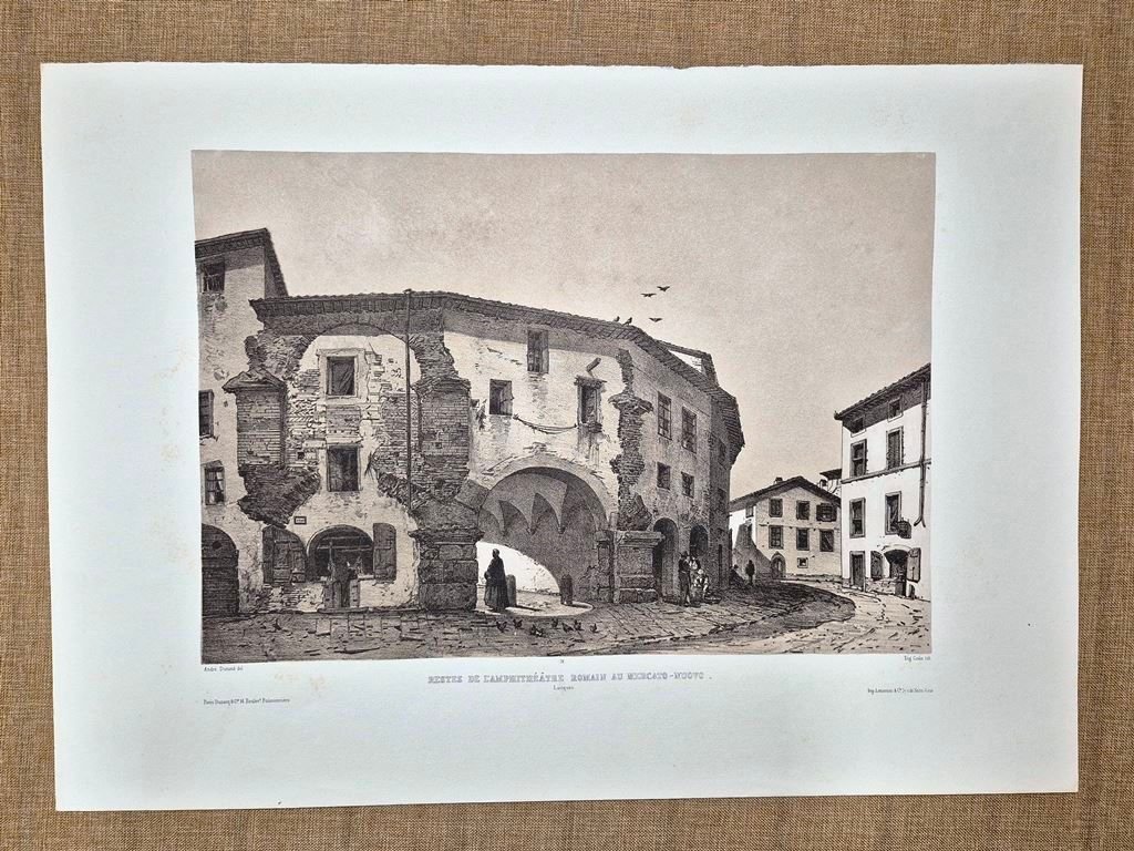 Lucca Resti dell'anfiteatro romano al Mercato Nuovo Durand Ciceri XIX …