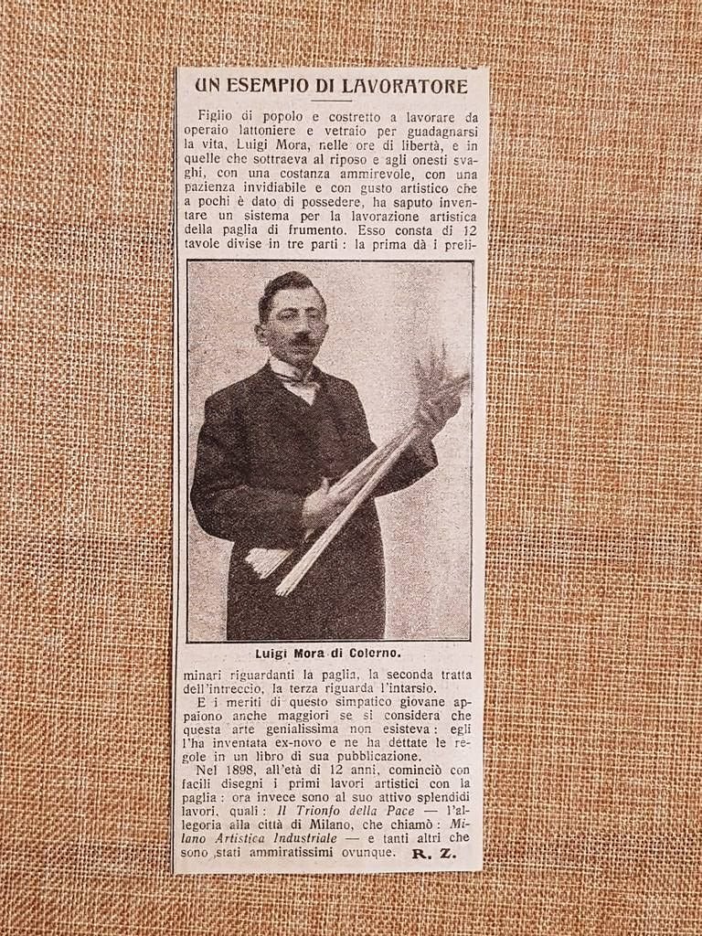 Luigi Mora di Colerno nel 1915 Operaio artista Inventa l’intarsio …