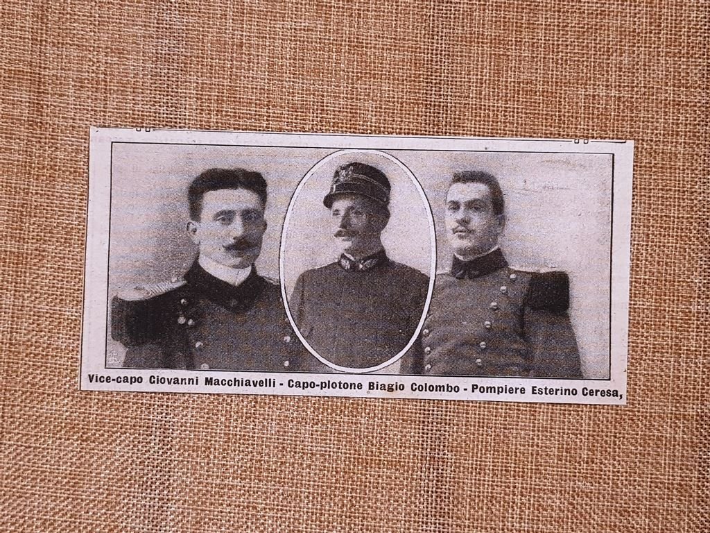 Macchiavelli Colombo Ceresa Pompieri eroi nell’incendio via Bocchetto del 1915