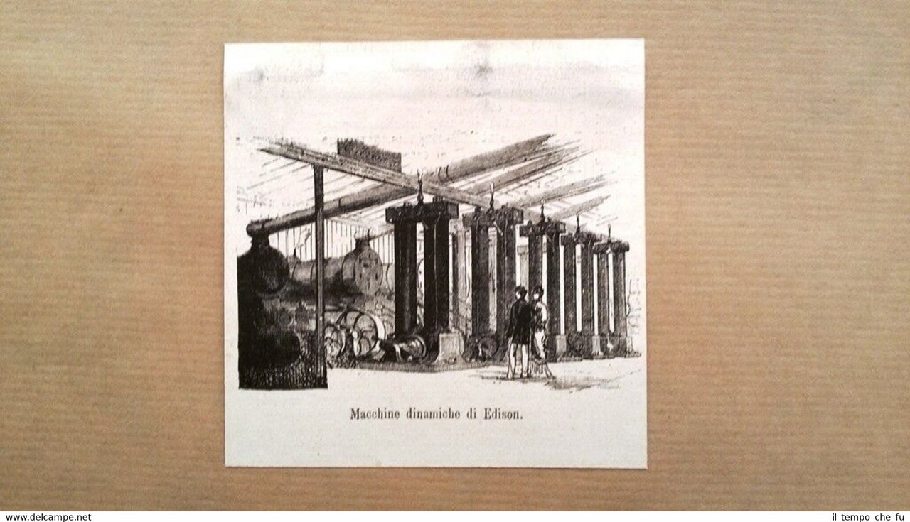 Macchine dinamiche di Edison Incisione del 1882