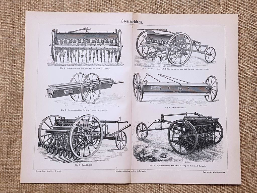 Macchine per la semina o per seminare Tavola del 1890