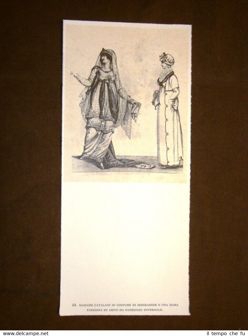 Madame Catalani in costume di Semiramide Stampa popolare inglese Inghilterra