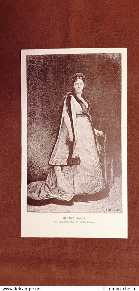 Madame Pasca Quadro di Leon Bonnat Stampa del 1888