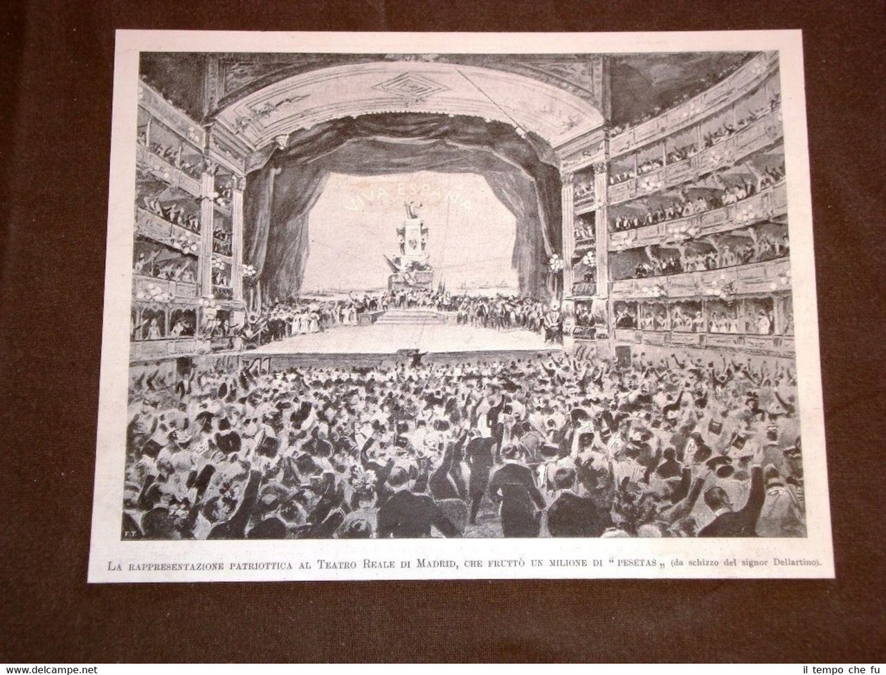 Madrid nel 1898 Teatro Reale Rappresentazione patriottica che frutto 1.000.000 | Immagine principale
