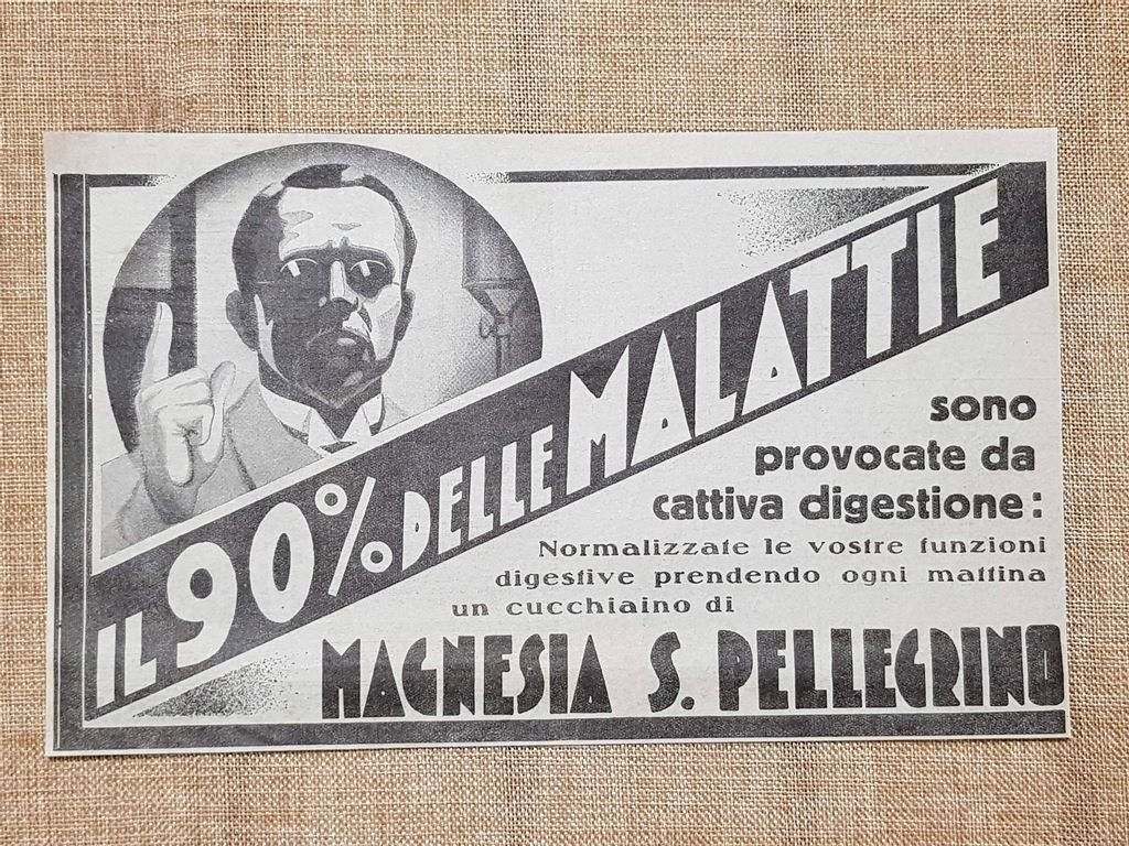 Magnesia San Pellegrino Contro cattiva digestione Pubblicità degli inizi del …
