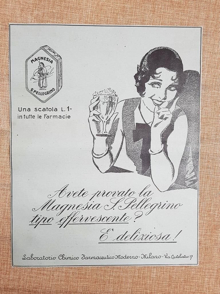 Magnesia San Pellegrino Effervescente e deliziosa Pubblicità primi anni 900