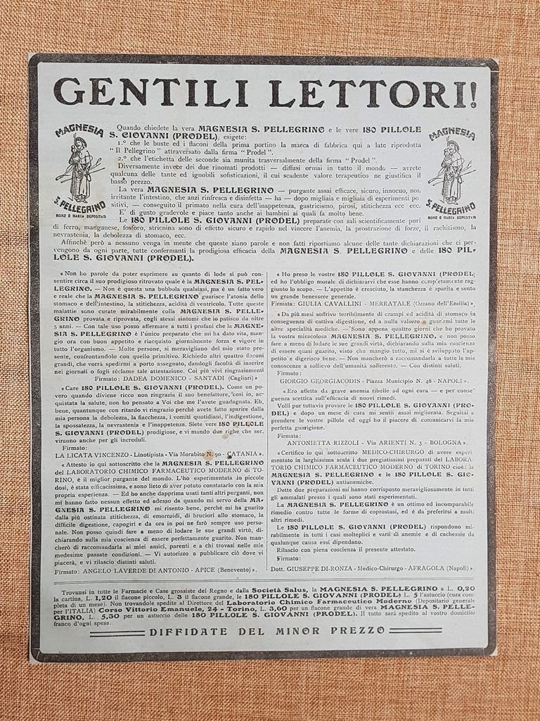 Magnesia San Pellegrino Pillole S. Giovanni Prodel Pubblicità primi anni … | Immagine principale