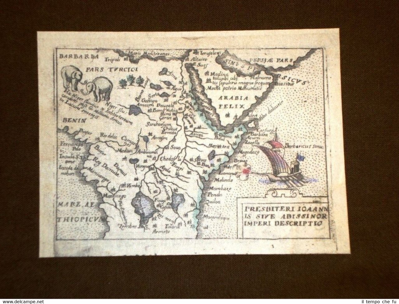 Mappa Abissinia Theatrum Orbis Terrarum 1724 Abraham Ortelius A.Ortelio Ristampa
