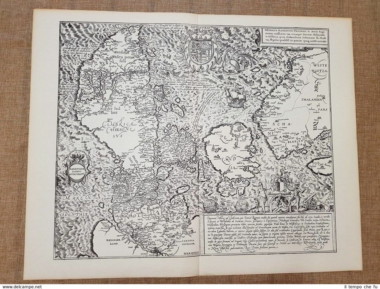 Mappa carta geografica Danimarca Kongeriget Danmark Anno 1600 Mercatore Ristampa | Immagine principale