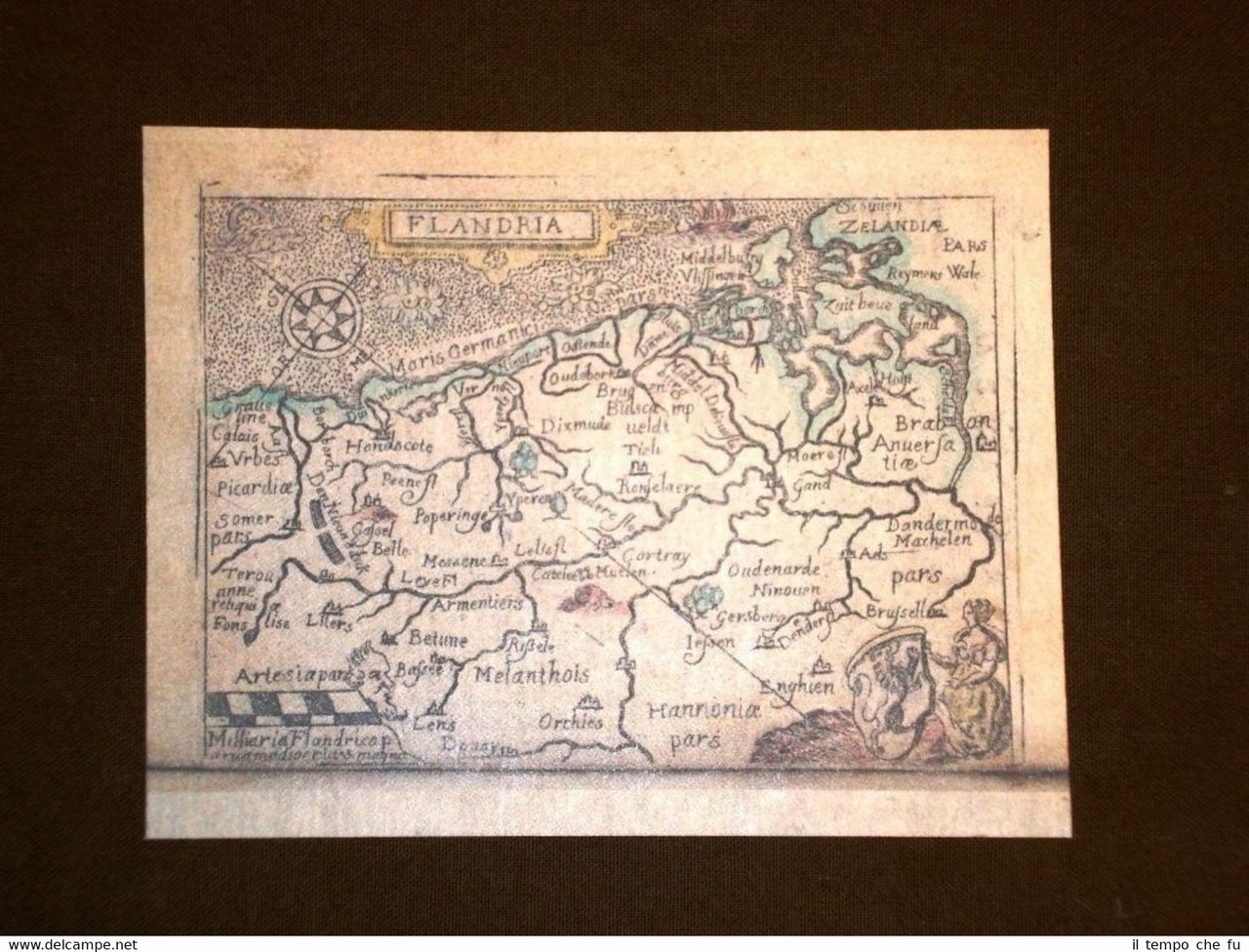 Mappa Fiandre Theatrum Orbis Terrarum 1724 Abraham Ortelius Ortelio Ristampa